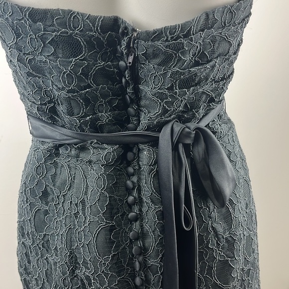 Mori Lee by Madeline Gardner Grey Lace Strapless Formal Dress - Picture 13 of 13